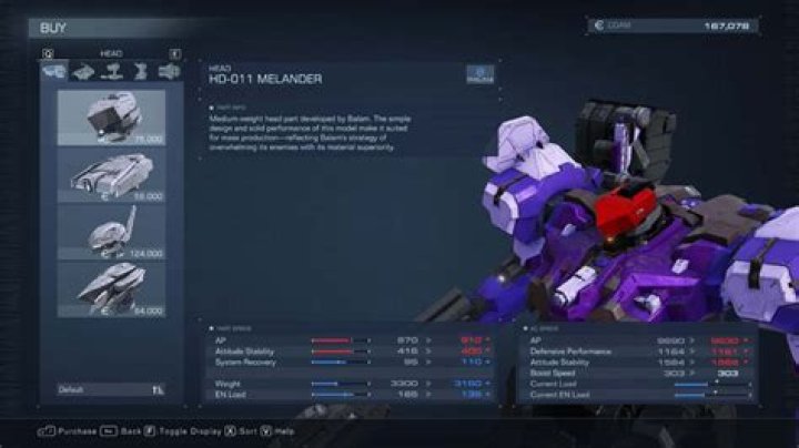 All Mech Parts in Armored Core 6 (AC6) Listed