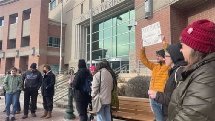 Demonstration at Ada County Courthouse supporting Meridian Library District