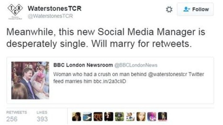 Woman marries Waterstones Twitter man after loving his tweets